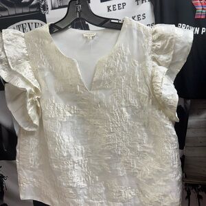 JODIFL Cream Textured Blouse